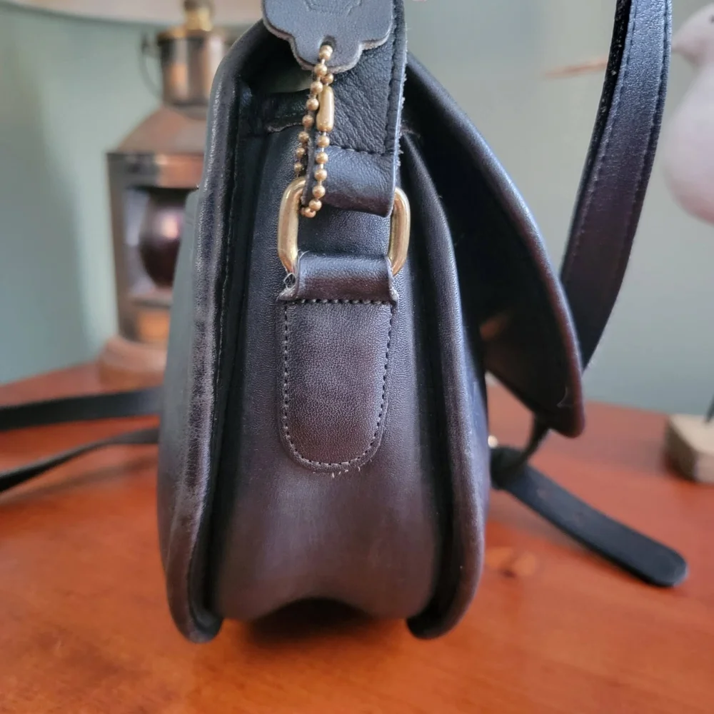Coach 9947 Vista Black Glovetanned Leather Shoulder Bag Vintage USA